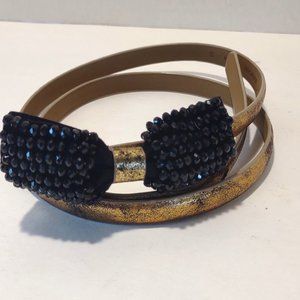 LOFT Gold Shimmer Slim Belt with Bow